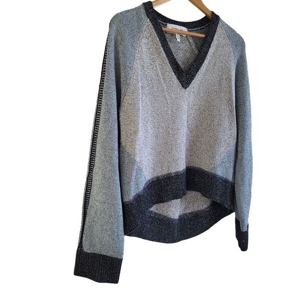 Derek Lam 10 Crosby colour block knit V-neck sweater blue small cotton - Picture 4 of 12